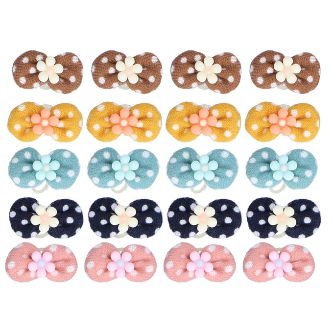 20 Stuks Hond Haarstrikken Polyester Kleurrijk Huisdier Haaraccessoires voor Honden Katten Decoratie gray