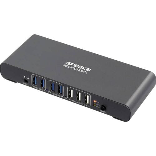 SpeaKa Professional SP-KVM-2P4K 2 poorten KVM-switch Grijs (mat)