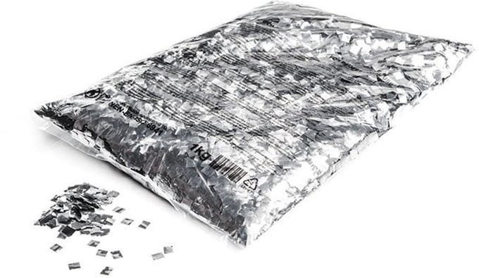 Magic FX CON12SL vierkante metallic confetti 6x6mm zilver