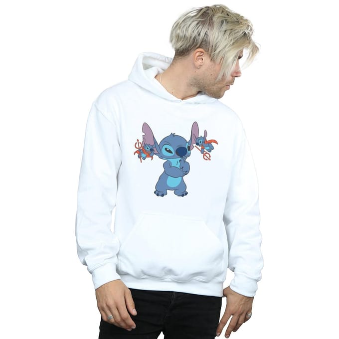 Disney Heren Lilo en Stitch Kleine Duivels Hoodie (Wit)