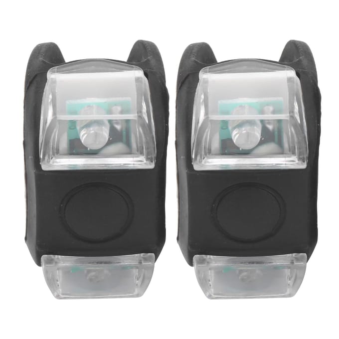 2 Pièces Lumière LED pour Vélo Avant Arrière Lampe d'Avertissement Cyclisme Étanche 3 Modes d'Éclairage Black gray