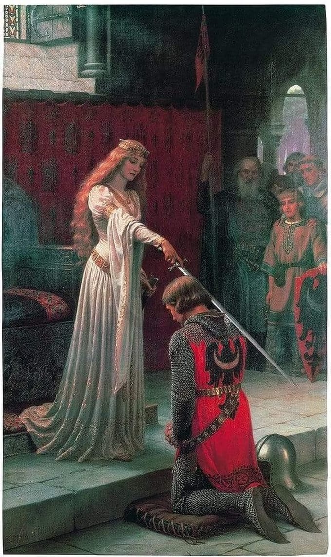Kunstdruk Edmund Blair Leighton - The Accolade, 1901 60x80cm