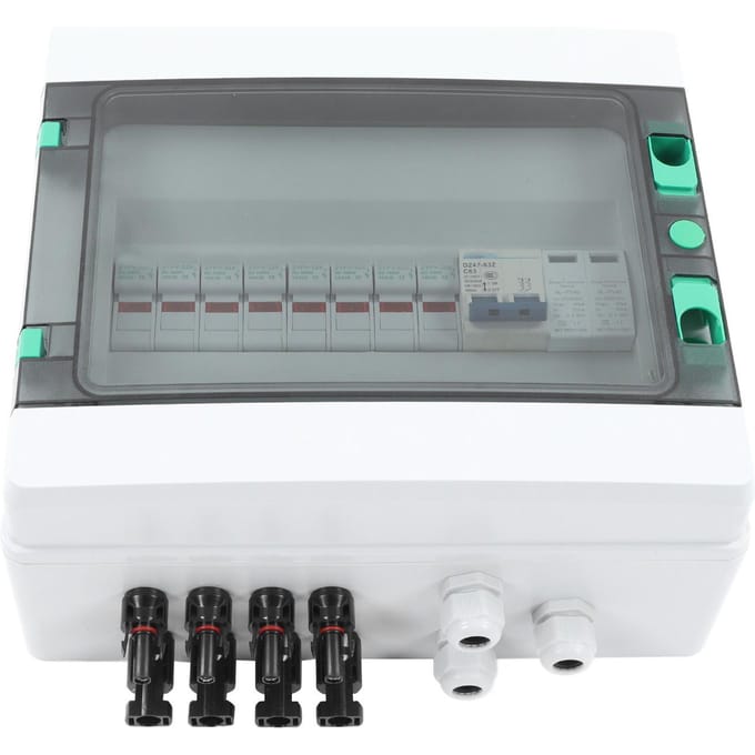 4-string PV Combiner Box met overspanningsbeveiliging 15A zekering 63A DC stroomonderbreker IP67 Solar Combiner