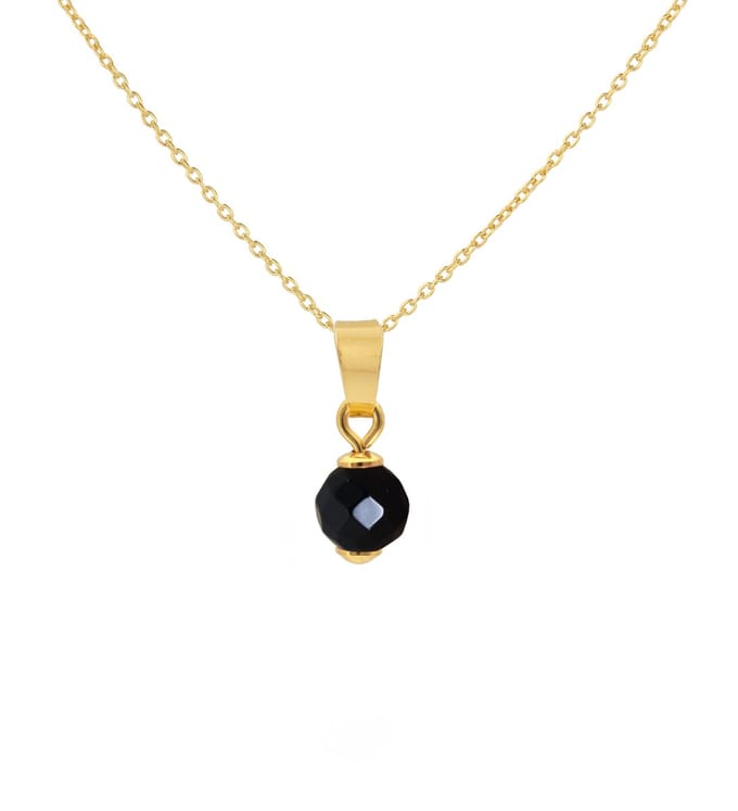 ARLIZI 2017 Ketting zwarte spinel hanger - verguld - 44 cm