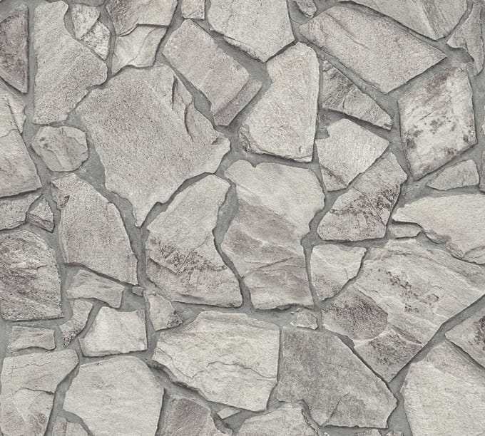 NATUURSTEEN BEHANG | industrieel - Grijs - A.S. Création Elements 2