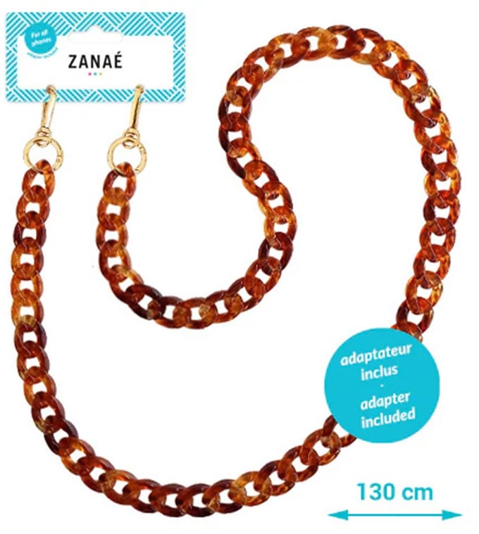 Zanae Universeel telefoon koord ketting - Turtoise Shell - Authentique
