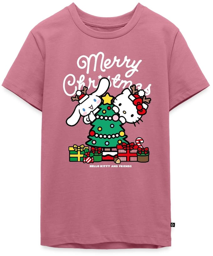 Hello Kitty En Cinnamoroll Kerstontwerp Premium T-Shirt Tiener