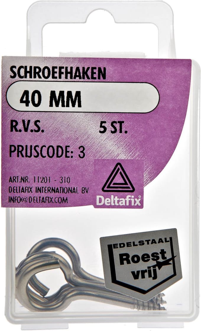 Deltafix Schroefogen - 5x - verzinkt metaal - 40 mm - ijzerwaren bevestigsmaterialen