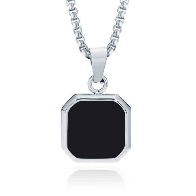 Ketting met Hanger - 15mm vierkant met Agaat
