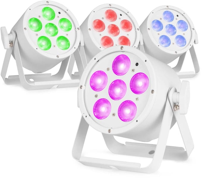 BeamZ Pro set van 4 BAC322W LED Parren - Pro Par met RGBALC LED’s - 6x 10W - Wit