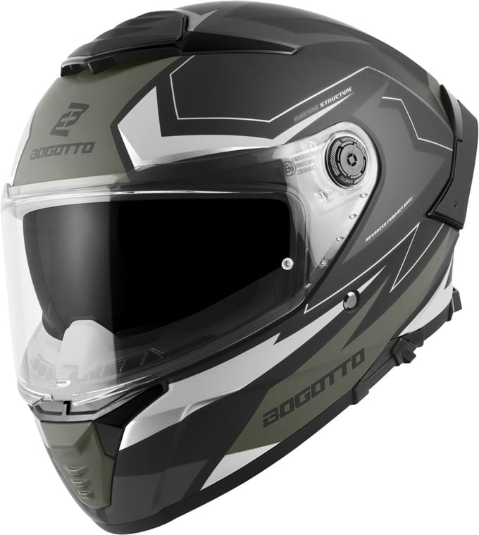 Bogotto FF118 Vilial Mat Zwart Groen Integraalhelm - Helm