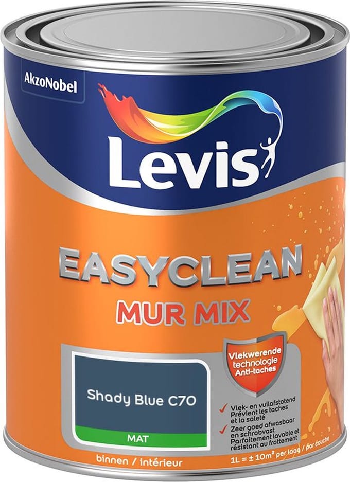 Levis - Easyclean Mur Mat Mix - Shady Blue C70 - Mengverf - 1 L