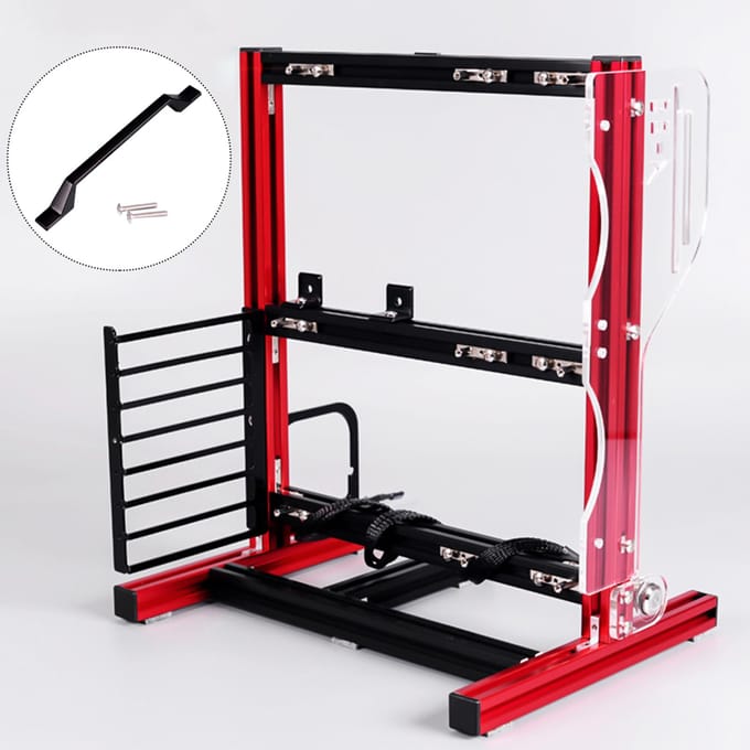 ATx M ATX ITX Open Chassis Verticaal Overklok Testplatform Chassis Rack Handvat Type 2 red