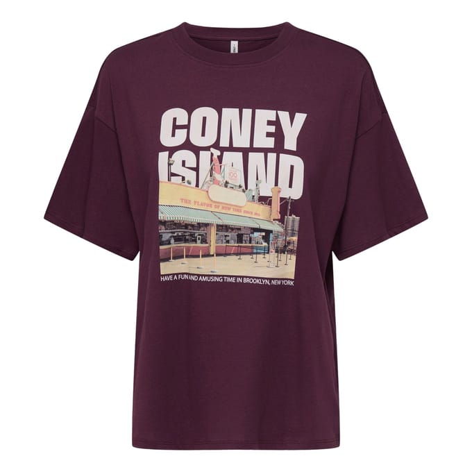 Only onlmila s/s print box jrs 15372177 grape wine mila coney island