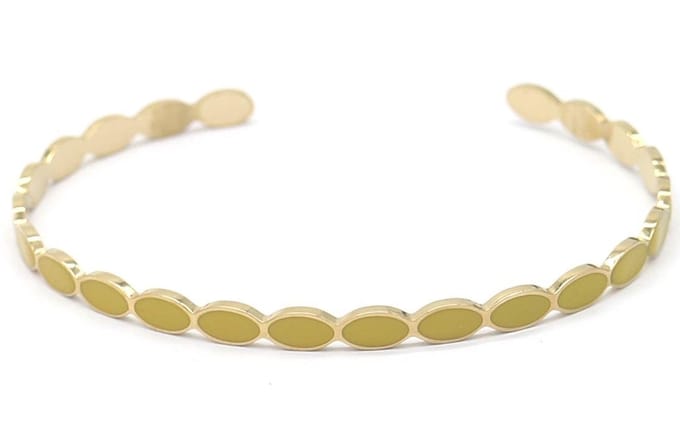 Armband Dames - Bangle RVS - One Size - Okergeel en Goudkleurig