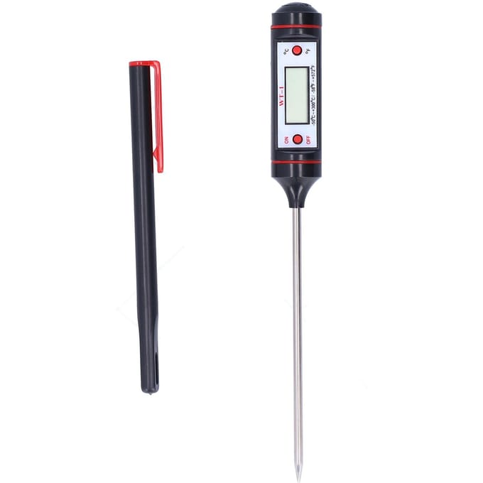 Vleesthermometer Digitaal Voedingsmiddel Sonde BBQ Kookgereedschap 50 celsius ~+300 celsius  Plug-in Temperatuurmeter WT1 black