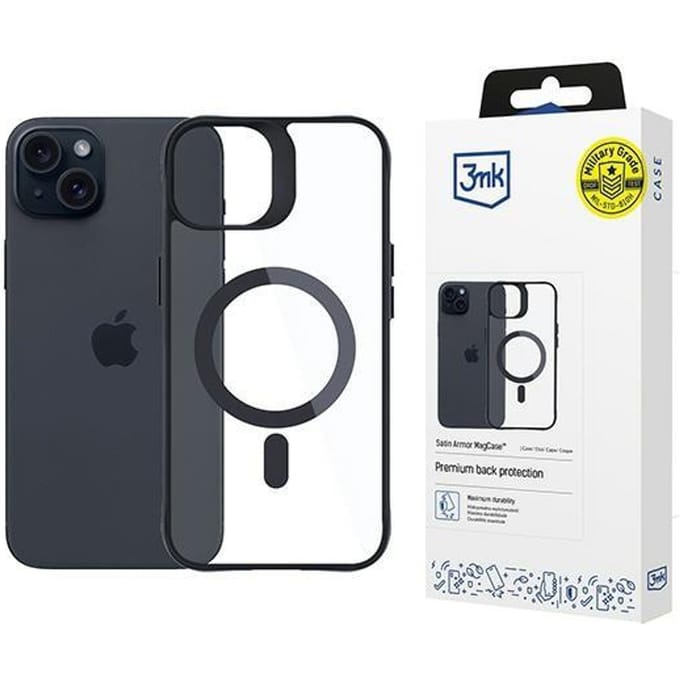 Hoesje voor Apple iPhone 15 - 3mk Satin Armor MagCase