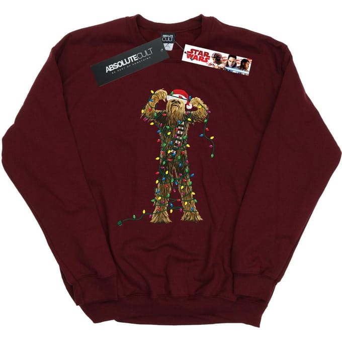 Star Wars Heren Chewbacca Kerstverlichting Sweatshirt (Bourgondië)