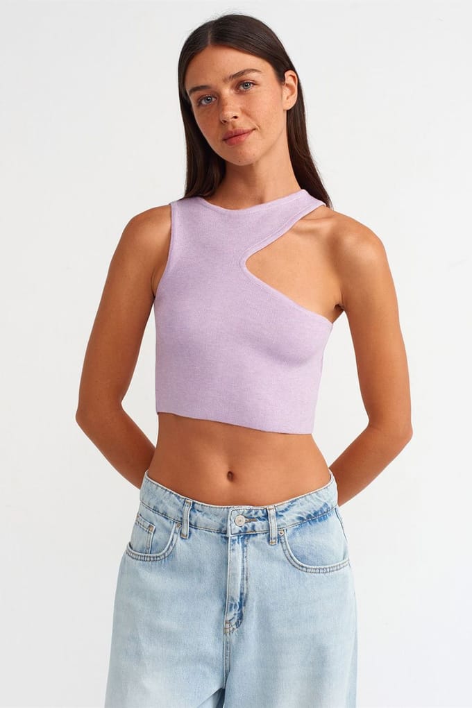 Naadloze Asymmetrische Cropped Trui