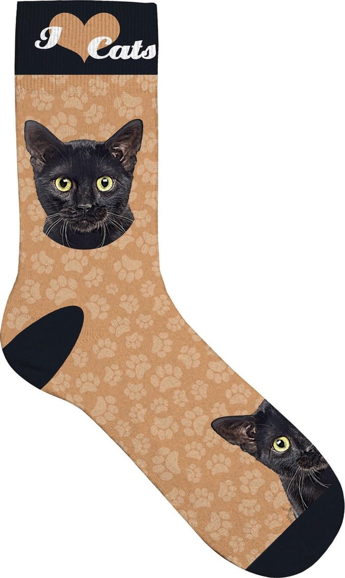 sokken cat black polyester oranje maat 31-36