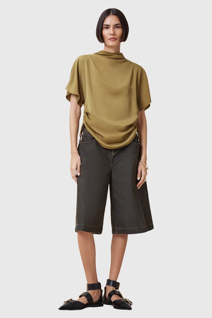 AllSaints Leslie Top Cumin Brown Größe: 2 | Blusen Outlet | Damen | Braun