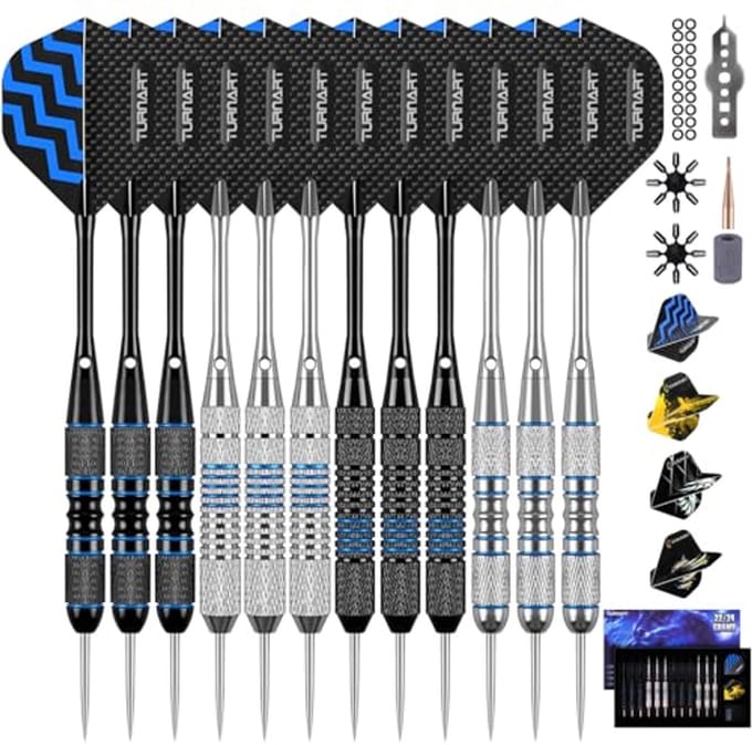 Professionele Steeldarts Set van 12 Darts met Dartcase