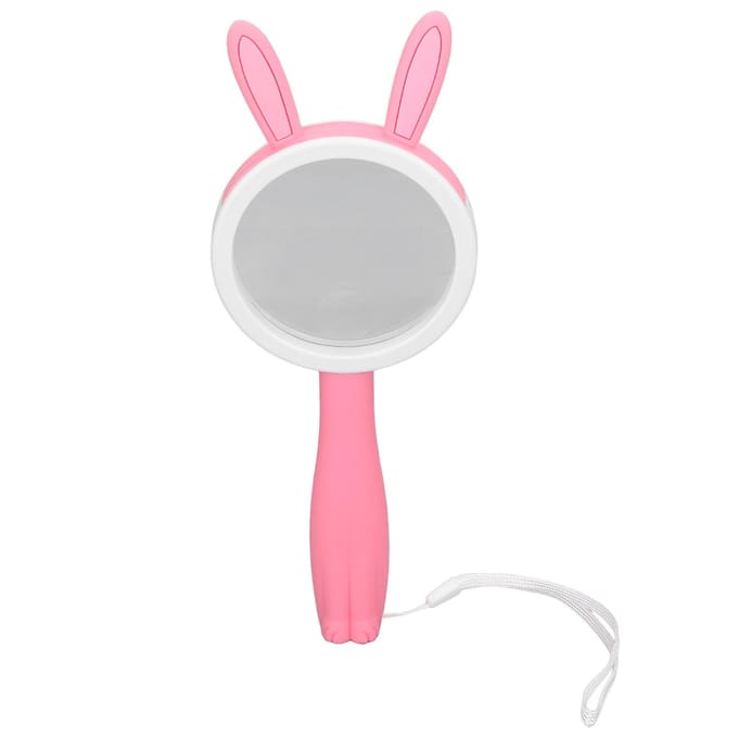 Vergrootglas met plastic handvat, cartoon roze konijnen, draagbaar, HD ABS, comfortabele grip, leesvergroter