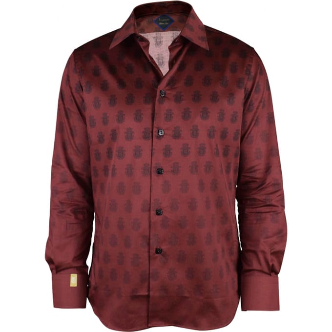 Miljardair LS Milano All-over shirt bordeaux