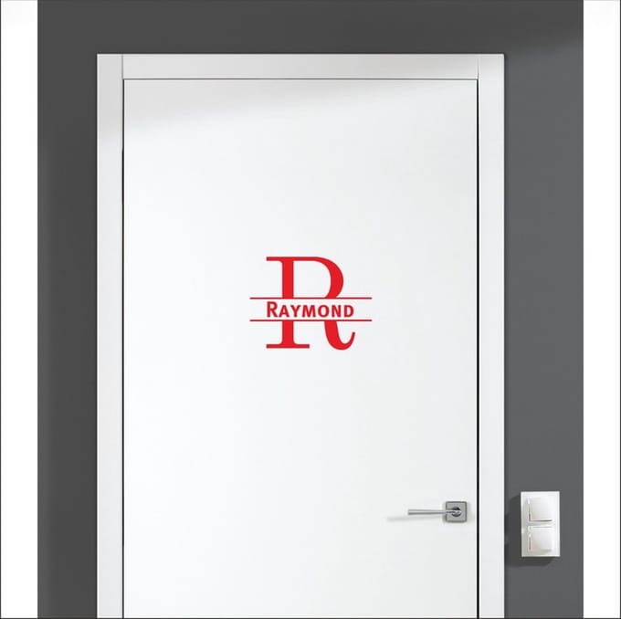 Deursticker Met Naam -  Raymond - Rood