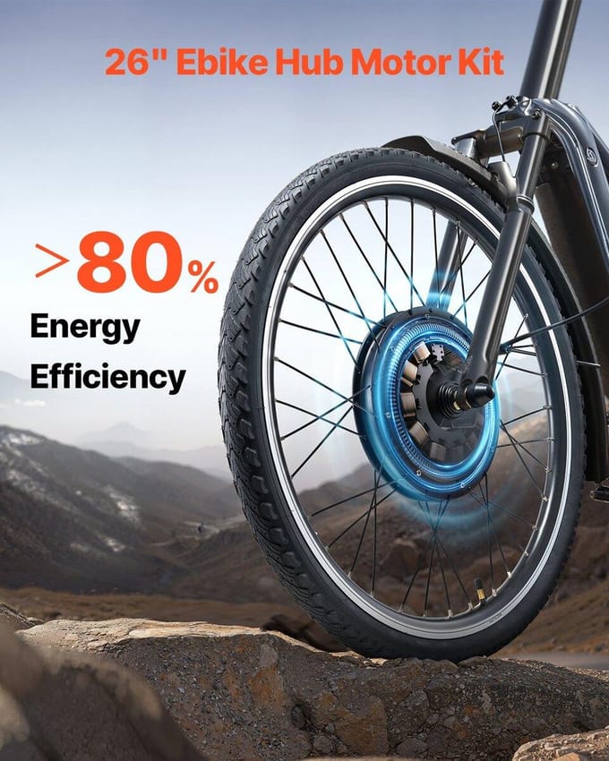 1000W Elektrische Fiets Conversie Kit 48V 26  Voorwiel E-Bike Naafmotor