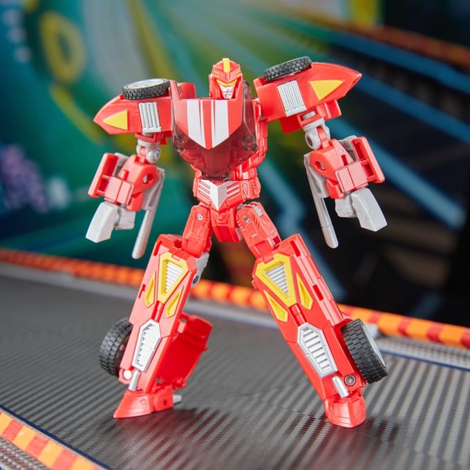 Transformers-speelgoed Hot Wheels x Transformers Red Twin Mill-actiefiguur van 12,5 cm, vanaf 8 jaar