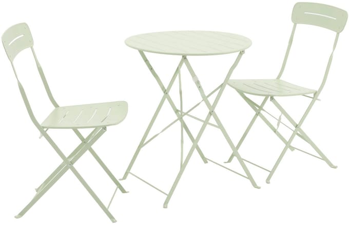 sweeek - Opklapbare ronde bistro tuintafel van staal + 2 stoelen - balconea