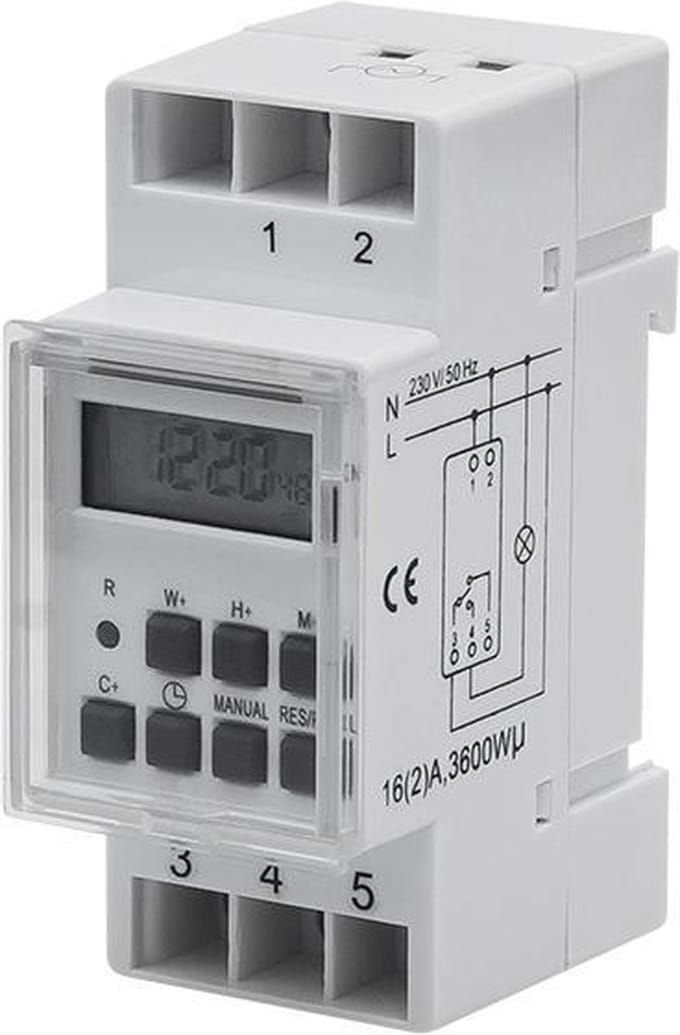 Timer / digitale schakelaar DIN TGE-12