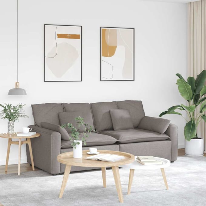 vidaXL - Modulaire - bank - met - kussens - taupe