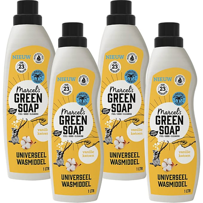 Marcel's Green Soap Wasmiddel Vanille & Katoen Multipack x4