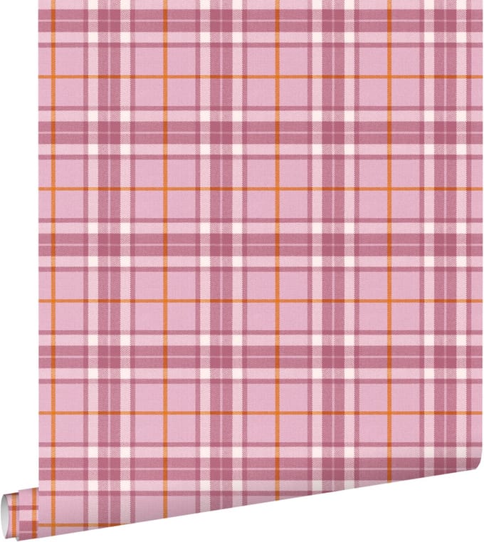 ESTAhome behang ruiten paars - 50 x 900 cm - 132027