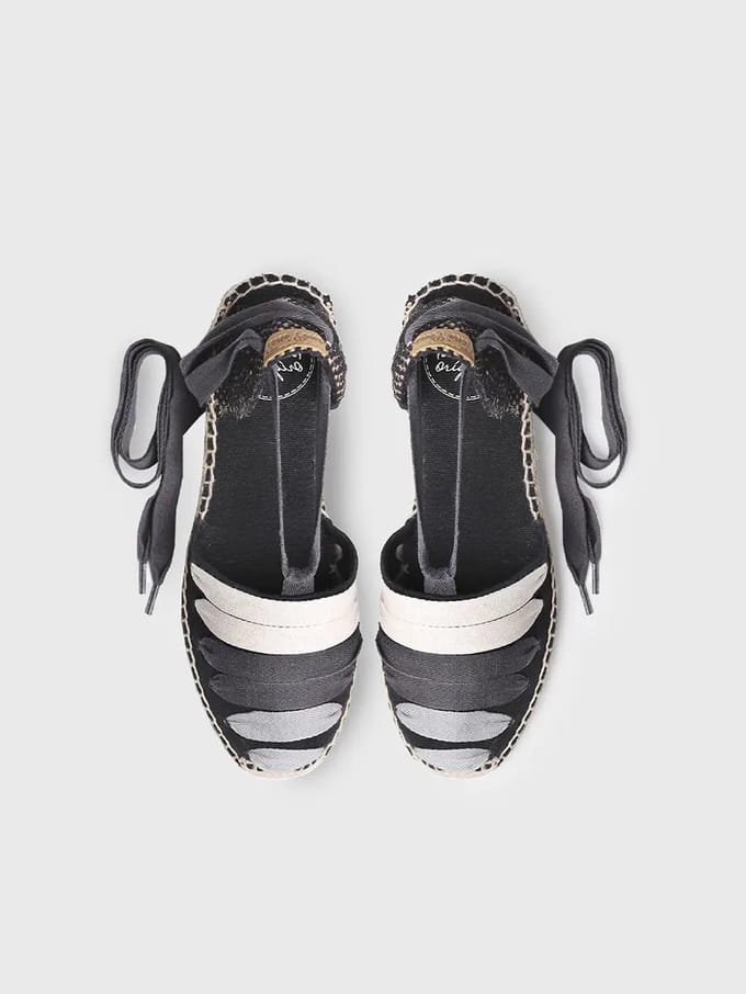 Espadrilles met sleehak en linten | VIOLA-NE