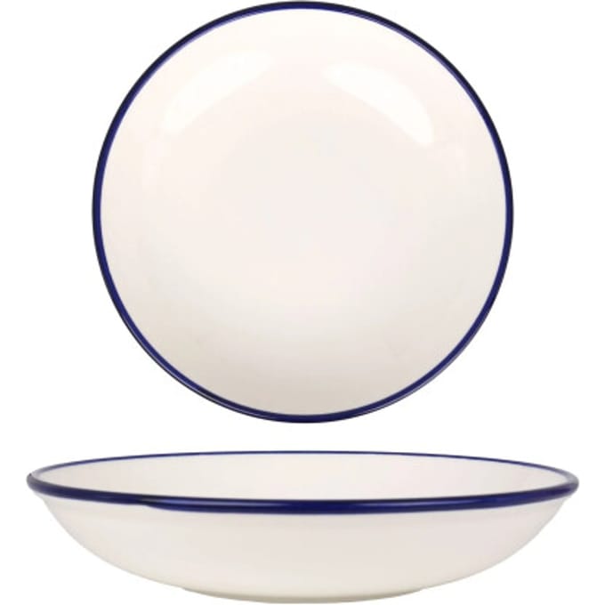 Rinart Diepbord - Blue Edge - Porselein - 25 cm (1300cc) - set van 6