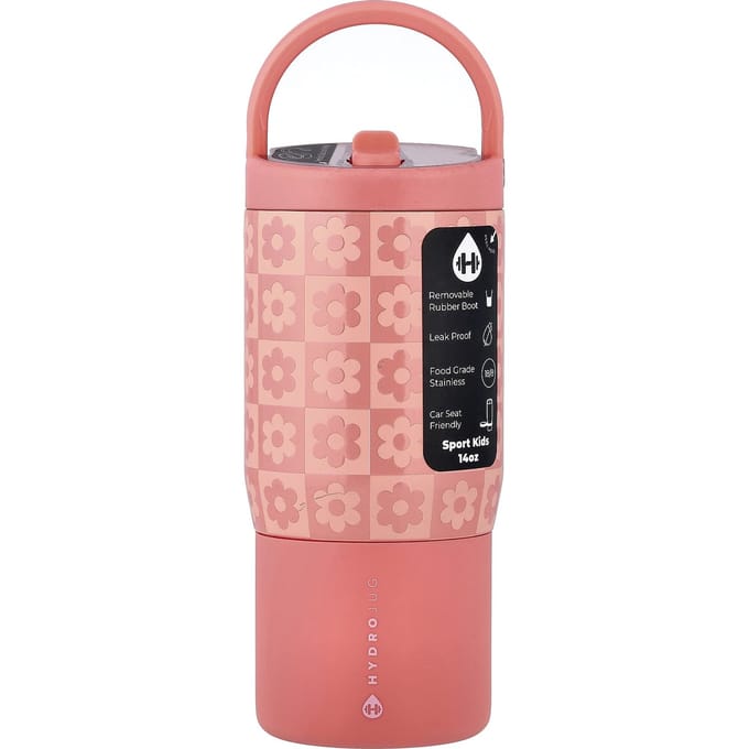 HydroJug, Biberon de sport, Damier marguerite, 14 oz beige