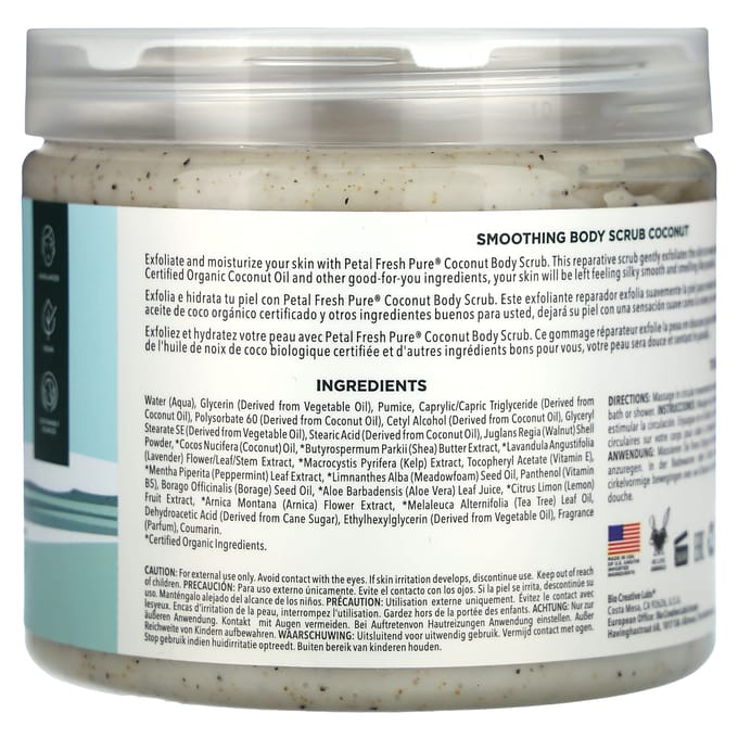 Petal Fresh, Smoothing Body Scrub, Coconut, 16 oz (473 ml)