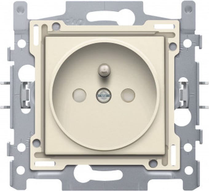 NIKO Original Cream inbouw stopcontact - penaarde -  enkelvoudig