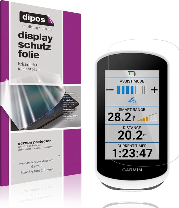 dipos – 2x Beschermfolie geschikt voor Garmin Edge Explore 2 Power | Krasbestendige & heldere Screenprotector Ultra-Thin