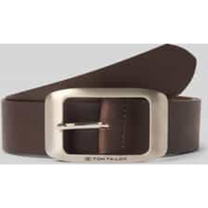 Tom Tailor - TTAMY leren riem met vierkante gesp - Maat 75 - brown uni