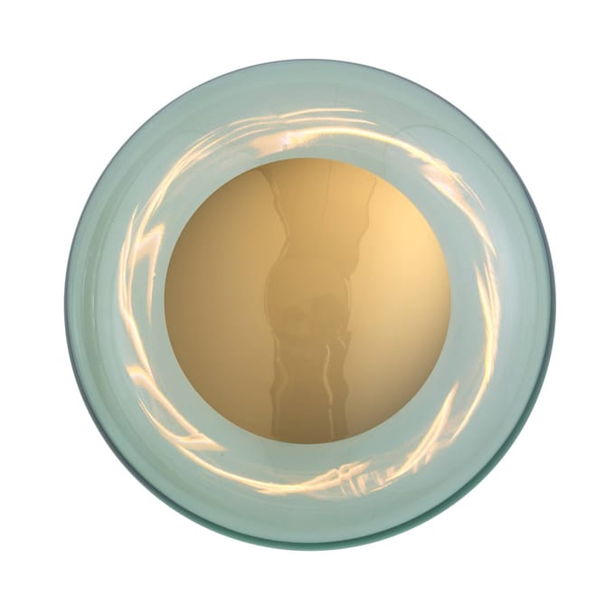 EBB & FLOW wandlamp Horizon Surface, groen, glas, Ø 29 cm