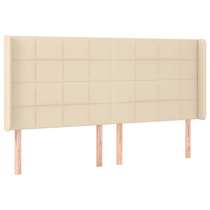 vidaXL - Hoofdbord - LED - 183x16x118/128 - cm - stof - crèmekleurig