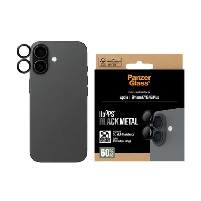 PanzerGlass Screenprotector geschikt voor Apple iPhone 17 Glazen | PanzerGlass Hoops Camera Lens Protector - Case Friendly