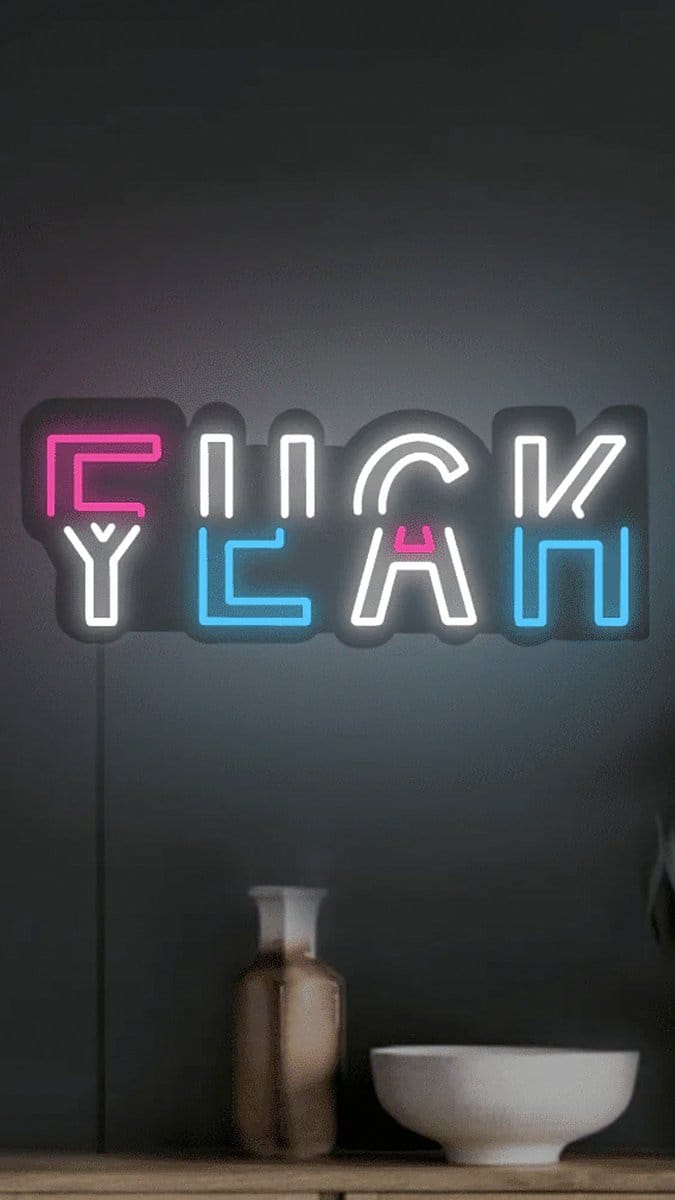 Lichtgevende RGB Tekst - FUCK YEAH