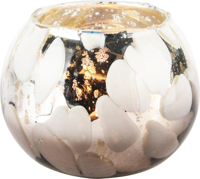 Dekoratief | Theelichthouder 'Smudge Chic', glas, 13x13x10cm | A248015