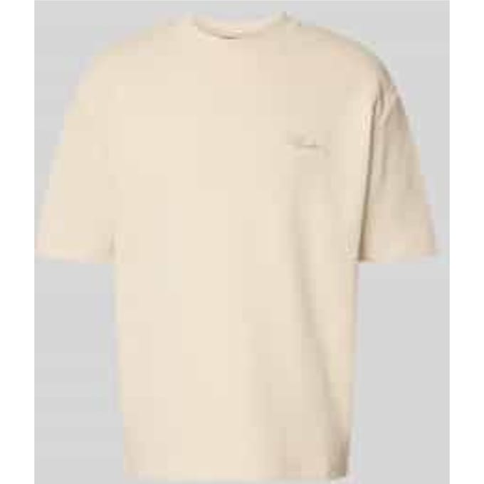 Oversized T-shirt met structuurpatroon en labelstitching