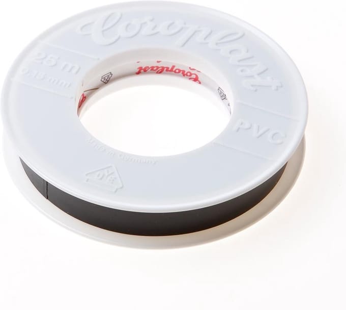 Coroplast 302 tape zwart 15mm x 25 meter